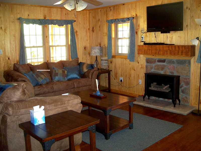 Living room in the resort cabin